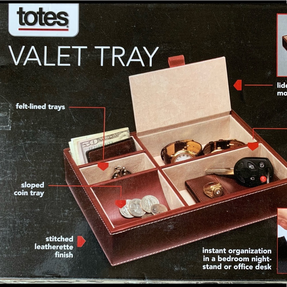 New totes Valet Tray Faux Leather